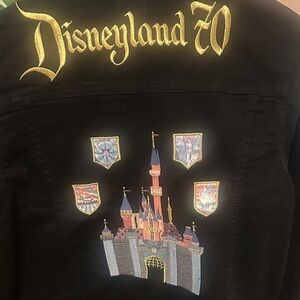 Disneyland 70th Black Castle Embroidered Jacket with Gold Lettering